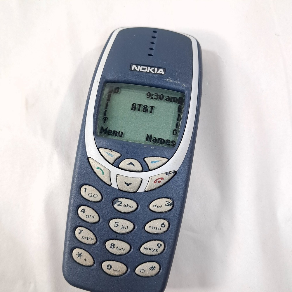 Vintage Nokia‎ 3360 blue Cell Phone Non-Working Sample Collector's display